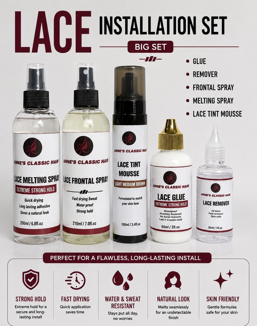 Lace Installation Set ( Big sizes )